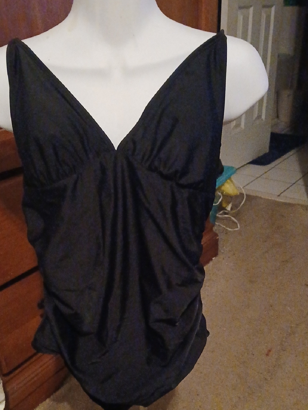 Classic Black V-Neck Swimwear